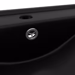 vidaXL Luxury Basin with Faucet Hole Matt Black Ceramic Bathroom Vanity Sink - Additional view 3