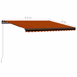 vidaXL Manual Retractable Awning Outdoor Patio Awning Sunshade Garden Canopy - multicolour - Additional view 6