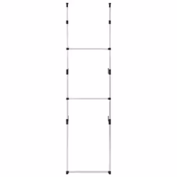 vidaXL Telescopic Wardrobe System with Rods Aluminium Clothes Storage Rack - Additional view 4