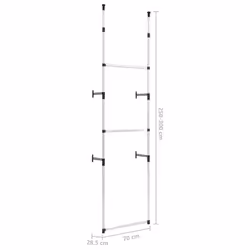 vidaXL Telescopic Wardrobe System with Rods Aluminium Clothes Storage Rack - Additional view 7