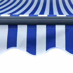 vidaXL Manual Retractable Awning with LED 300x250cm Blue and White Canopy - Additional view 4