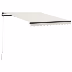 vidaXL Manual Retractable Awning with LED 300x250cm Cream Sun Shelter Canopy - Additional view 7