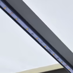 vidaXL Manual Retractable Awning with LED 300x250cm Cream Sun Shelter Canopy - Additional view 8