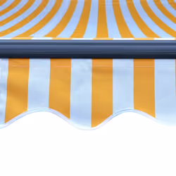 vidaXL Manual Retractable Awning with LED 300x250cm Yellow and White Canopy - Additional view 6