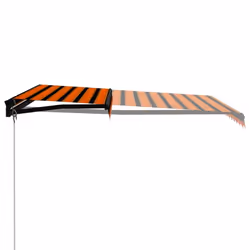 vidaXL Manual Retractable Awning with LED 300x250cm Orange and Brown Canopy - Additional view 4