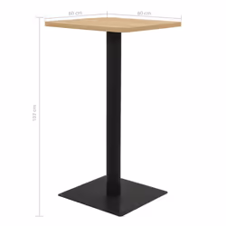vidaXL Bistro Table Dining Coffee Dinner Table Dark Ash/Oak Colour Multi Sizes - oak colour, 60 x 60 x 107 cm