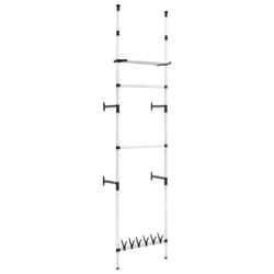 vidaXL Telescopic Wardrobe System with Rods and Shelf Aluminium Clothes Rack