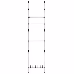 vidaXL Telescopic Wardrobe System with Rods and Shelf Aluminium Clothes Rack - Additional view 5