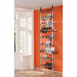 vidaXL Telescopic Shoe Rack with Rods Aluminium Storage Unit Organiser Home