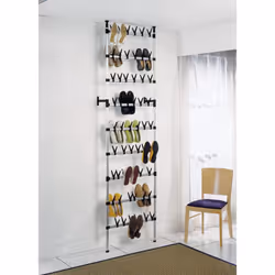 vidaXL Telescopic Shoe Rack with Rods Aluminium Storage Unit Organiser Home - Additional view 4