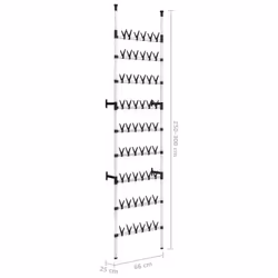 vidaXL Telescopic Shoe Rack with Rods Aluminium Storage Unit Organiser Home - Additional view 9