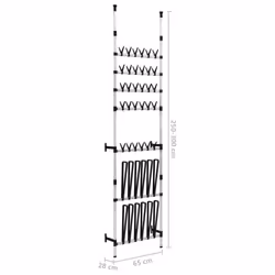 vidaXL Telescopic Shoe Rack with Rods Aluminium Home Storage Unit Organiser - Additional view 10