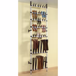 vidaXL Telescopic Shoe Rack with Rods Aluminium Home Storage Unit Organiser - Additional view 4