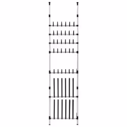 vidaXL Telescopic Shoe Rack with Rods Aluminium Home Storage Unit Organiser - Additional view 5