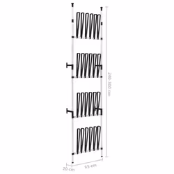vidaXL Telescopic Boot Rack with Rods Aluminium Storage Unit Organiser Home - Additional view 7