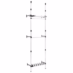 vidaXL Telescopic Wardrobe System with Rods Aluminium Hanging Rail Storage