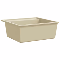 vidaXL Kitchen Sink with Overflow Hole Beige Granite Single Bowl Waste Kit
