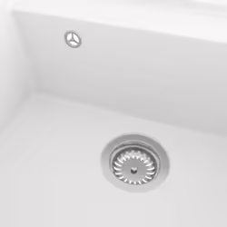 vidaXL Kitchen Sink with Overflow Hole White Granite Single Bowl Waste Kit - Additional view 5