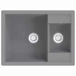 vidaXL Kitchen Sink with Overflow Hole Double Basins Granite Multi Colours - grey