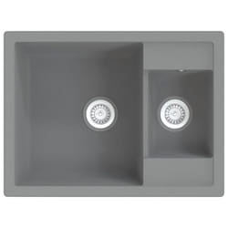 vidaXL Kitchen Sink with Overflow Hole Double Basins Granite Multi Colours - grey