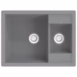 vidaXL Kitchen Sink with Overflow Hole Double Basins Granite Multi Colours - grey