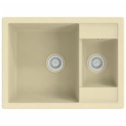 vidaXL Kitchen Sink with Overflow Hole Double Basins Granite Multi Colours - beige