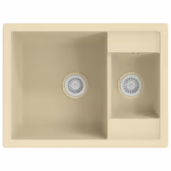vidaXL Kitchen Sink with Overflow Hole Double Basins Granite Multi Colours - beige