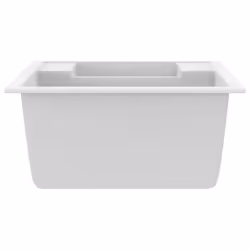 vidaXL Kitchen Sink with Overflow Hole Double Basins White Granite Strainer - Additional view 4