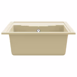vidaXL Kitchen Sink with Overflow Hole Oval Beige Granite Drainer Waste Kit - Additional view 6