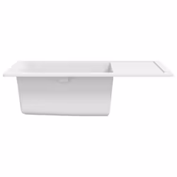 vidaXL Kitchen Sink with Overflow Hole Oval White Granite Drainer Waste Kit - Additional view 6