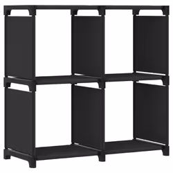 VidaXL 322598, Black, 4 shelves, Steel, Polyester, Steel, 690 mm, 300 mm