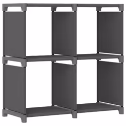 vidaXL 4-Cube Display Shelf Grey Fabric Free Standing Storage Organiser Unit