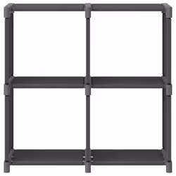 vidaXL 4-Cube Display Shelf Grey Fabric Free Standing Storage Organiser Unit