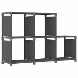 vidaXL 5-Cube Display Shelf Grey Fabric Free Standing Storage Organiser Unit
