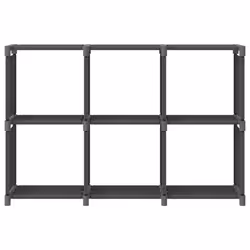 vidaXL 6-Cube Display Shelf Grey Fabric Free Standing Storage Organiser Unit