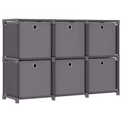 VidaXL 322609, Grey, 6 shelves, Steel, Polyester, Steel, 3 kg, 18 kg