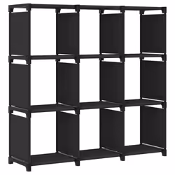 VidaXL 322610, Black, 9 shelves, Steel, Polyester, Steel, 3 kg, 27 kg
