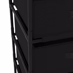 vidaXL Storage Rack with 4 Fabric Baskets Steel Black Drawer Cabinet Holder - Additional view 4