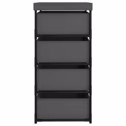 vidaXL Storage Rack with 4 Fabric Baskets Steel Grey Drawer Cabinet Holder