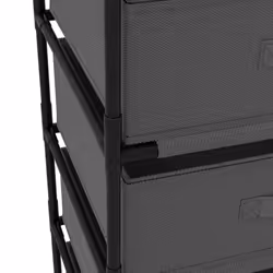 vidaXL Storage Rack with 4 Fabric Baskets Steel Grey Drawer Cabinet Holder - Additional view 4