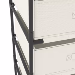 vidaXL Storage Rack with 4 Fabric Baskets Steel Cream Drawer Cabinet Holder - Additional view 4