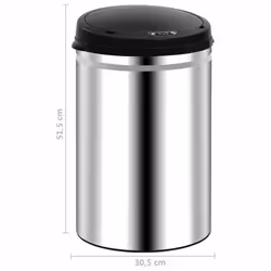 vidaXL Automatic Sensor Dustbin 30L Stainless Steel Kitchen Waste Dust Bin - Additional view 7