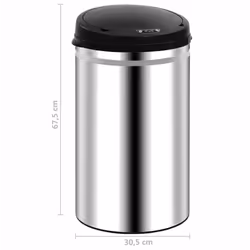 vidaXL Automatic Sensor Dustbin 40L Stainless Steel Kitchen Waste Dust Bin - Additional view 7