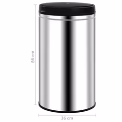 vidaXL Automatic Sensor Dustbin 60L Stainless Steel Kitchen Waste Dust Bin - Additional view 6