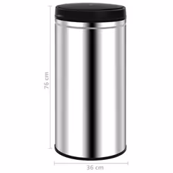 vidaXL Automatic Sensor Dustbin 70L Stainless Steel Kitchen Waste Dust Bin - Additional view 6