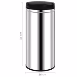 vidaXL Automatic Sensor Dustbin 80L Stainless Steel Kitchen Waste Dust Bin - Additional view 6