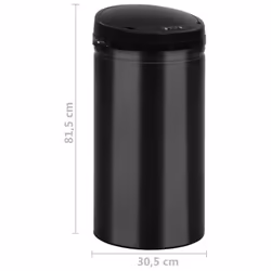 vidaXL Automatic Sensor Dustbin 50L Carbon Steel Black Kitchen Waste Dust Bin - Additional view 7