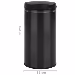vidaXL Automatic Sensor Dustbin 60L Carbon Steel Black Kitchen Waste Dust Bin - Additional view 6