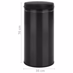 vidaXL Automatic Sensor Dustbin 70L Carbon Steel Black Kitchen Waste Dust Bin - Additional view 6