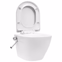 vidaXL Wall Hung Rimless Toilet with Concealed Cistern Ceramic White Toilet - Additional view 4